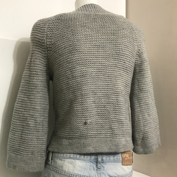 Jacob Light Grey Ribbed ThickKnit Cropped Cardigan - Picture 6 of 10